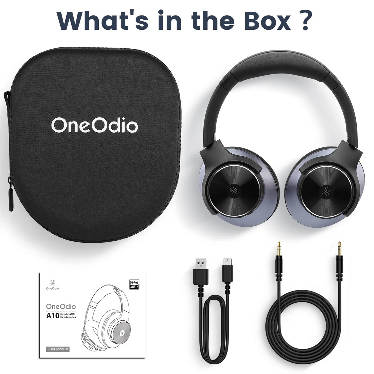 OneOdio A10 Active Noise Cancelling (ANC) Wireless Headphone with Mic and Fast Charging