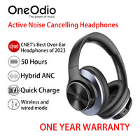 OneOdio A10 Active Noise Cancelling (ANC) Wireless Headphone with Mic and Fast Charging