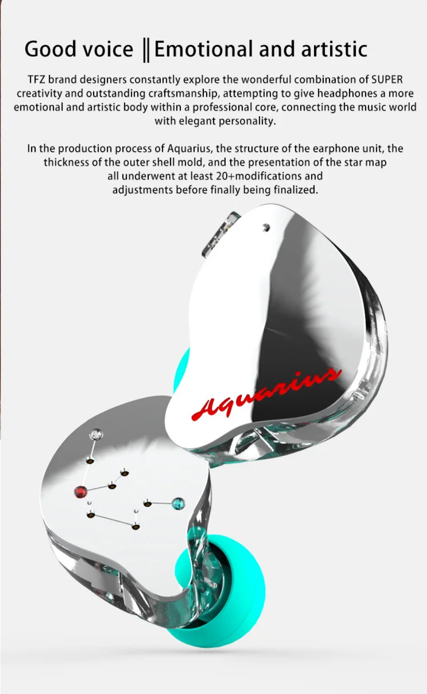 TFZ SUPERTFZ Aquarius 11.4mm Dual Magnetic Dual Cavity Dynamic In-ear HiFi Monitor Earphones IEM