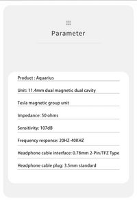 TFZ SUPERTFZ Aquarius 11.4mm Dual Magnetic Dual Cavity Dynamic In-ear HiFi Monitor Earphones IEM