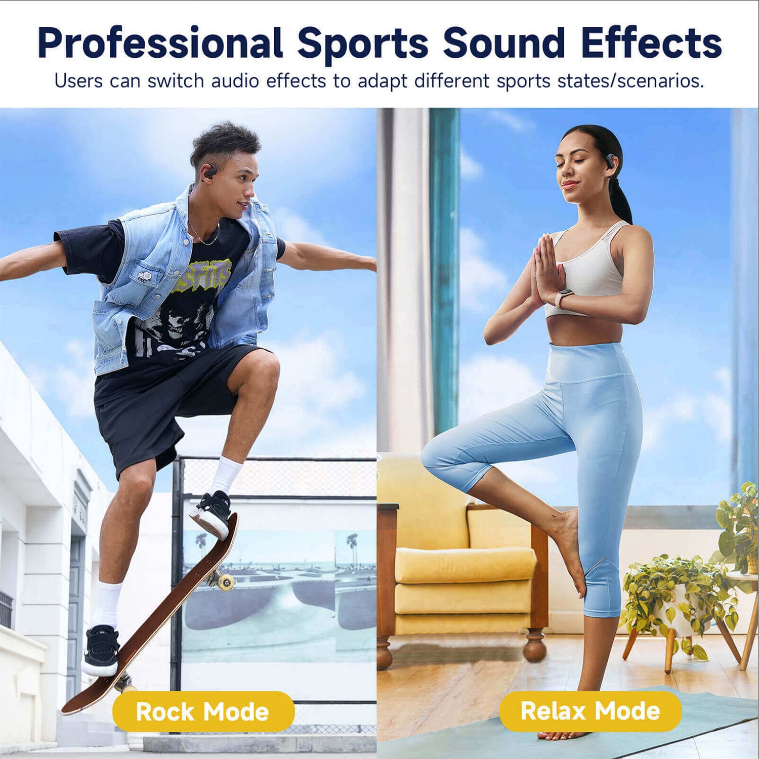 Oneodio OpenRock S Air Conduction Bluetooth 5.3 Earphones Open Ear Wireless Headphones Sports Earbuds TWS With 4 AI Mics 60Hr