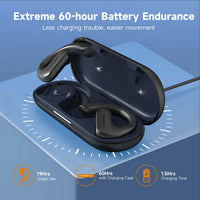 Oneodio OpenRock S Air Conduction Bluetooth 5.3 Earphones Open Ear Wireless Headphones Sports Earbuds TWS With 4 AI Mics 60Hr