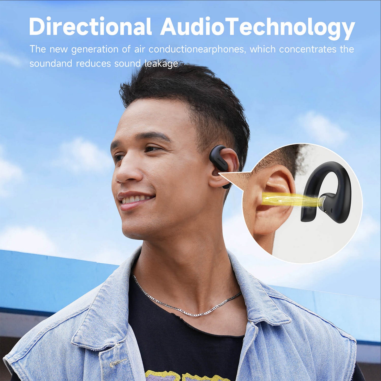 Oneodio OpenRock S Air Conduction Bluetooth 5.3 Earphones Open Ear Wireless Headphones Sports Earbuds TWS With 4 AI Mics 60Hr